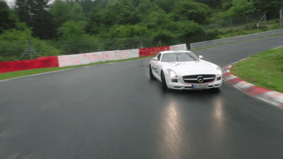 Will Buxton as a passenger. Going round the Nordschleife. In the rain...
