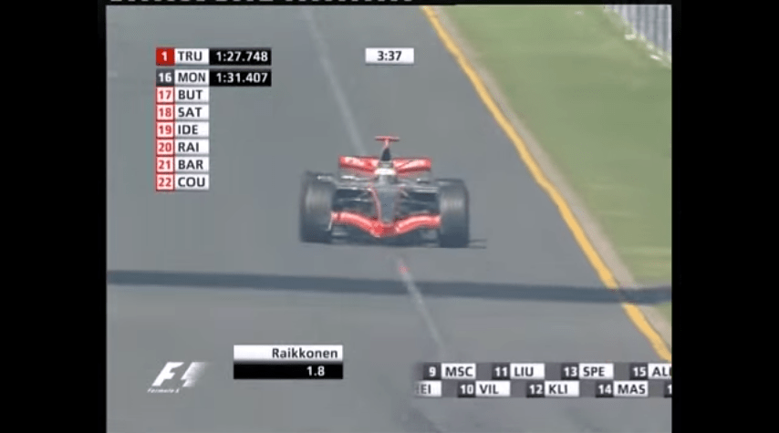 The no flash, more modern graphics set on display during qualifying for the 2006 Australian Grand Prix.