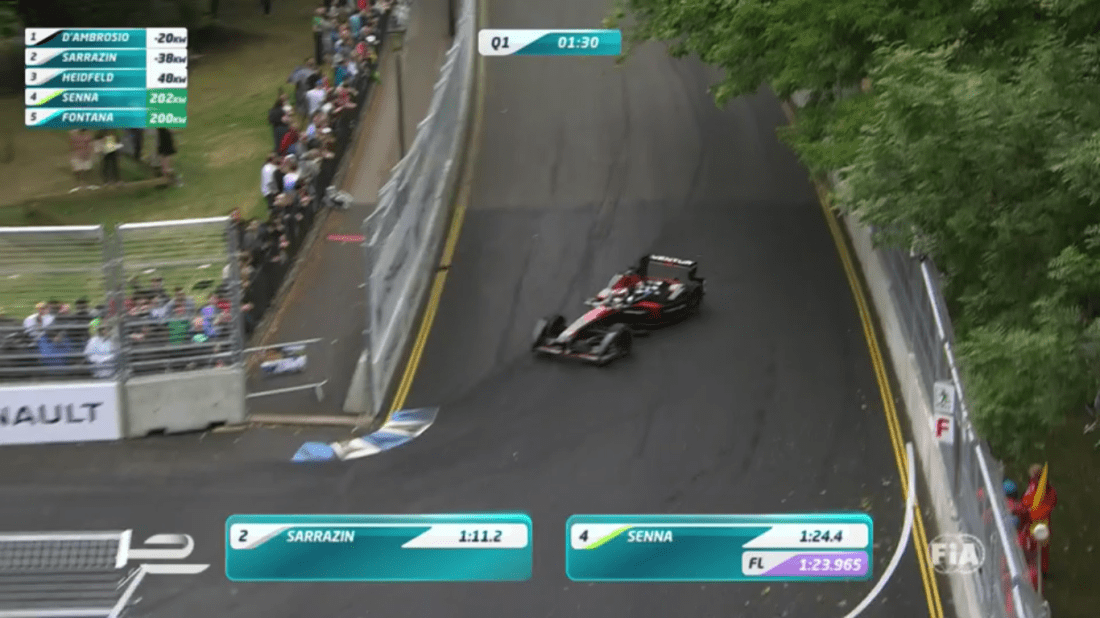The qualifying kW output during the second 2015 London ePrix.